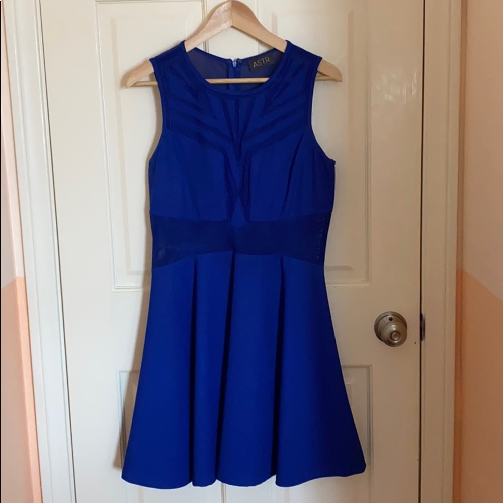 ASTR Cobalt Blue A-Line Dress